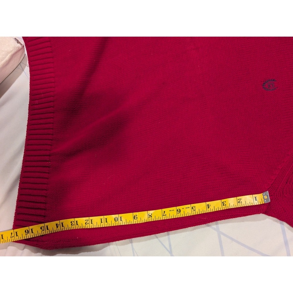 Chaps Men's Size XXL  1/4 Zip Pullover Knit Sweater Christmas Red - Picture 9 of 10